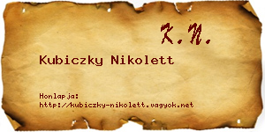 Kubiczky Nikolett névjegykártya