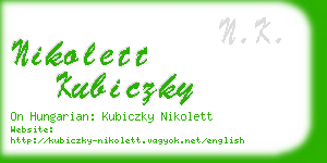 nikolett kubiczky business card